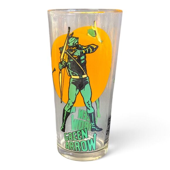 Vintage Pepsi Super Series 1976 Drinking Glass GREEN ARROW D.C. Comics